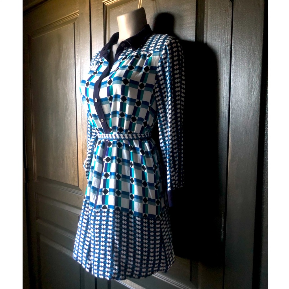 Geometric Dress with Matching Sash